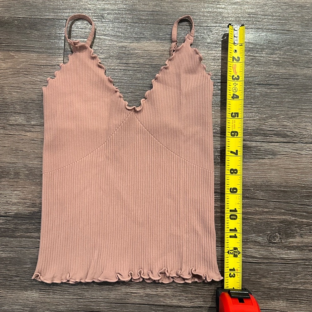 Free People Ruffled Ribbed Camisole - Soft Pink - Picture 5 of 6